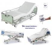 Медицинская функциональная кровать с электроприводом ScanAfia X ICU, Lojer, Финляндия, - надежная стальная для отделений реанимации и интенсивной терапии